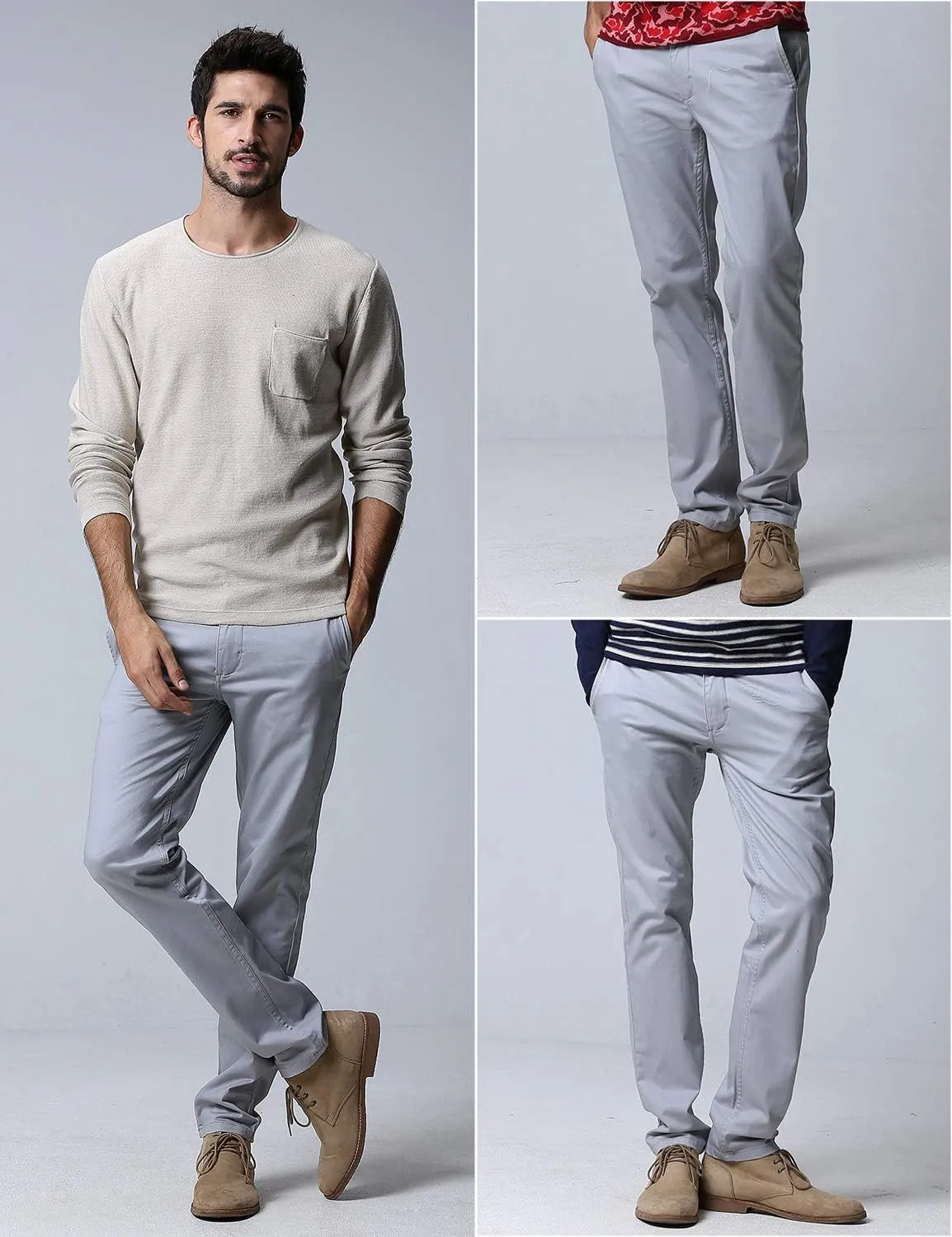 Match Men's Slim Tapered Stretchy Casual Pants