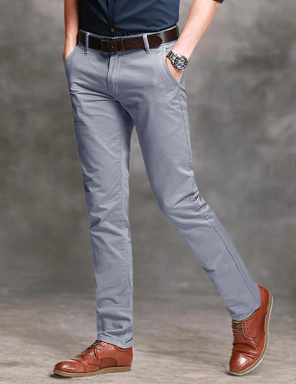 Match Men's Slim Tapered Stretchy Casual Pants