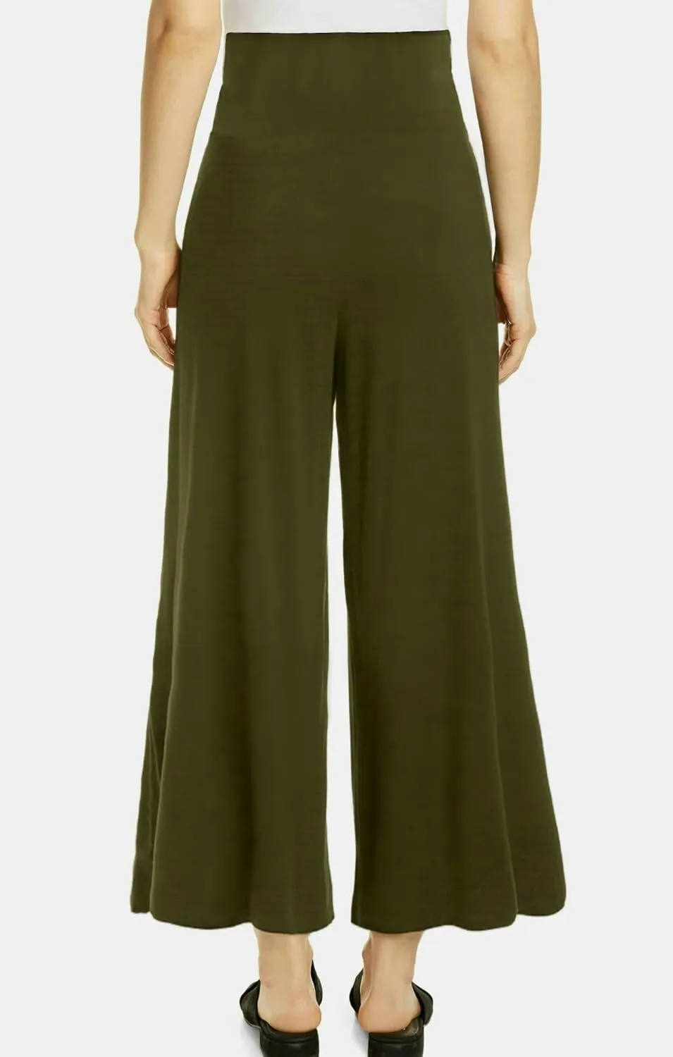 Maternity Wide Leg Palazzo Pants with Pockets - 28" Loose Maternity Flowy Pants for Pregnant Women, Work & Lounge