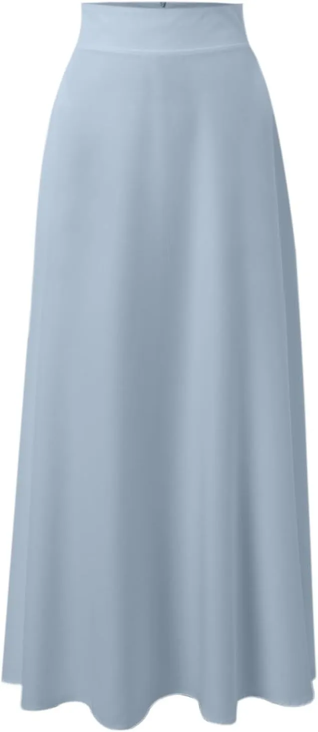 Maxi Skirts for Women 2025 Summer Boho Flowy A-Line Long Skirts Elastic Waist Summer Skirts with Pockets