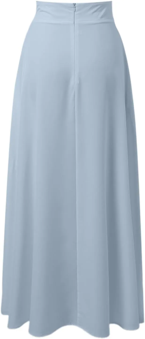 Maxi Skirts for Women 2025 Summer Boho Flowy A-Line Long Skirts Elastic Waist Summer Skirts with Pockets