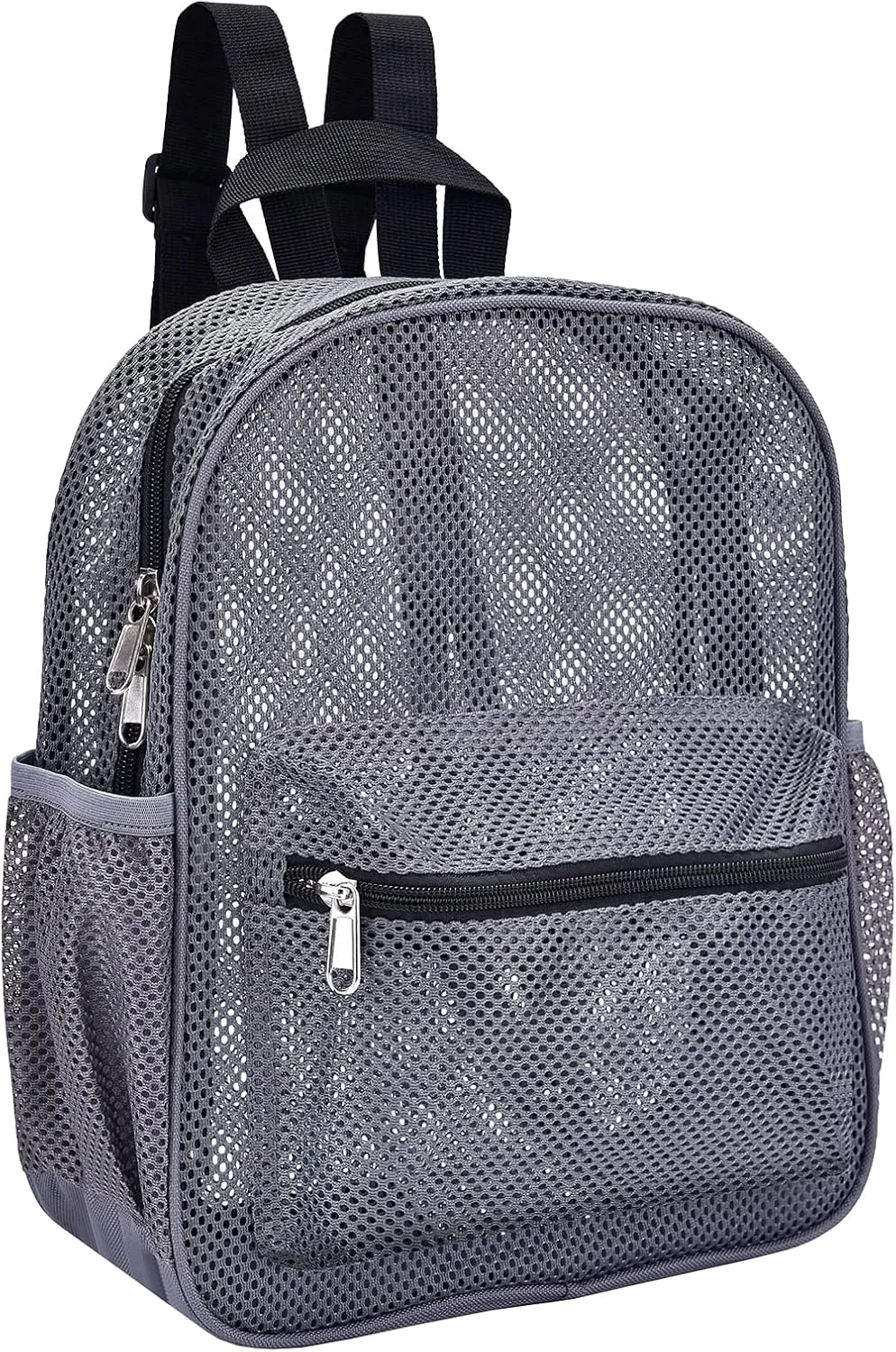 MAY TREE Grey Mesh Backpack for School, Beach, Swimming, Outdoor Workout, Fitness, Travel, Sports Equipment Storage - Transparent, Durable Polyester Mesh