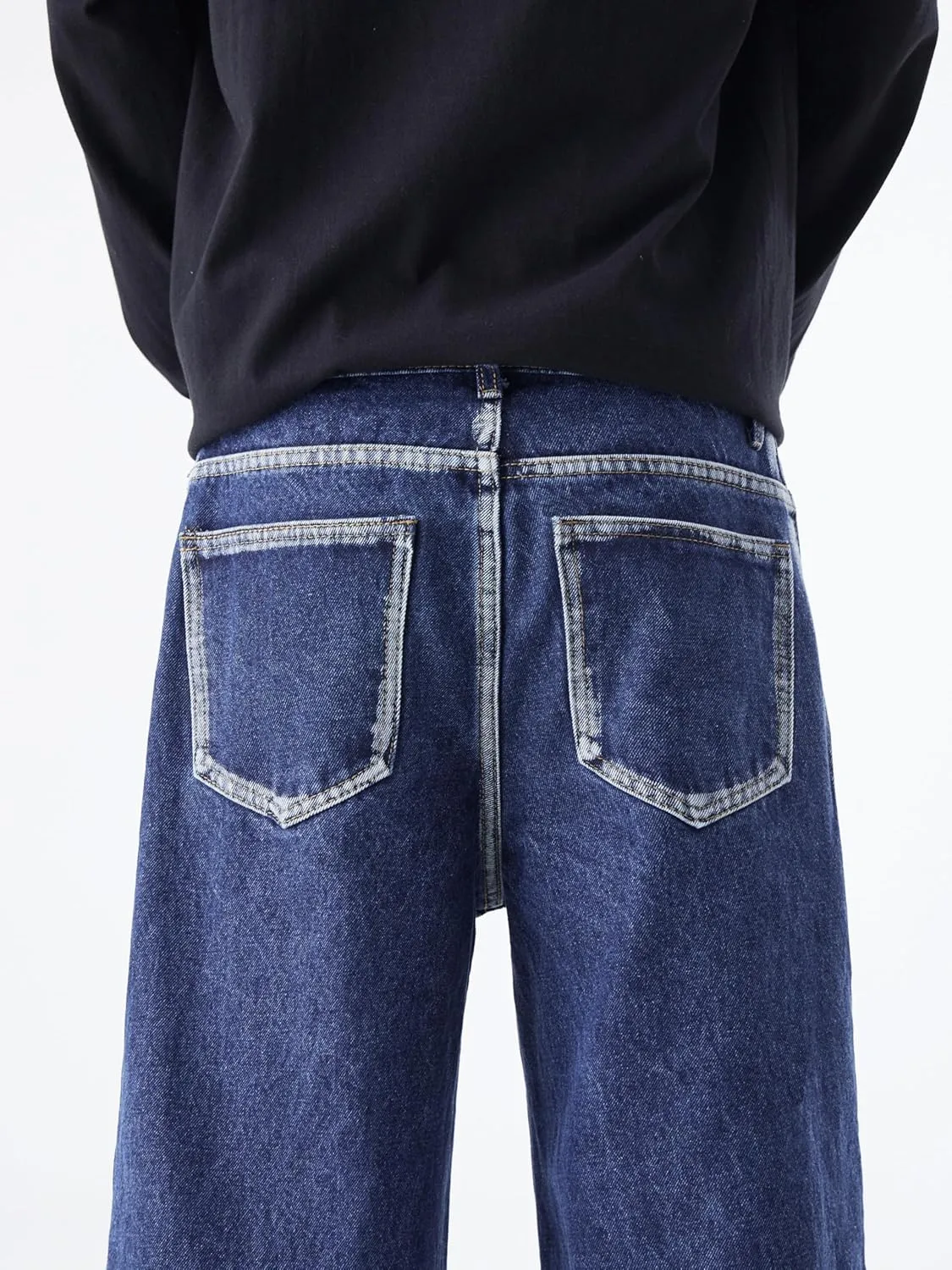 Men's Baggy Jeans Y2K Vintage Distressed Ripped Wide Leg Denim Pants Hip Hop Casual Loose Fit Streetwear Trousers