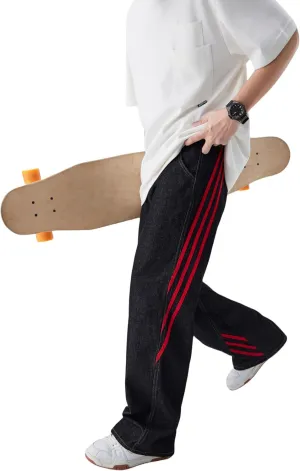 Men's Baggy Jeans Y2K Vintage Distressed Ripped Wide Leg Denim Pants Hip Hop Casual Loose Fit Streetwear Trousers