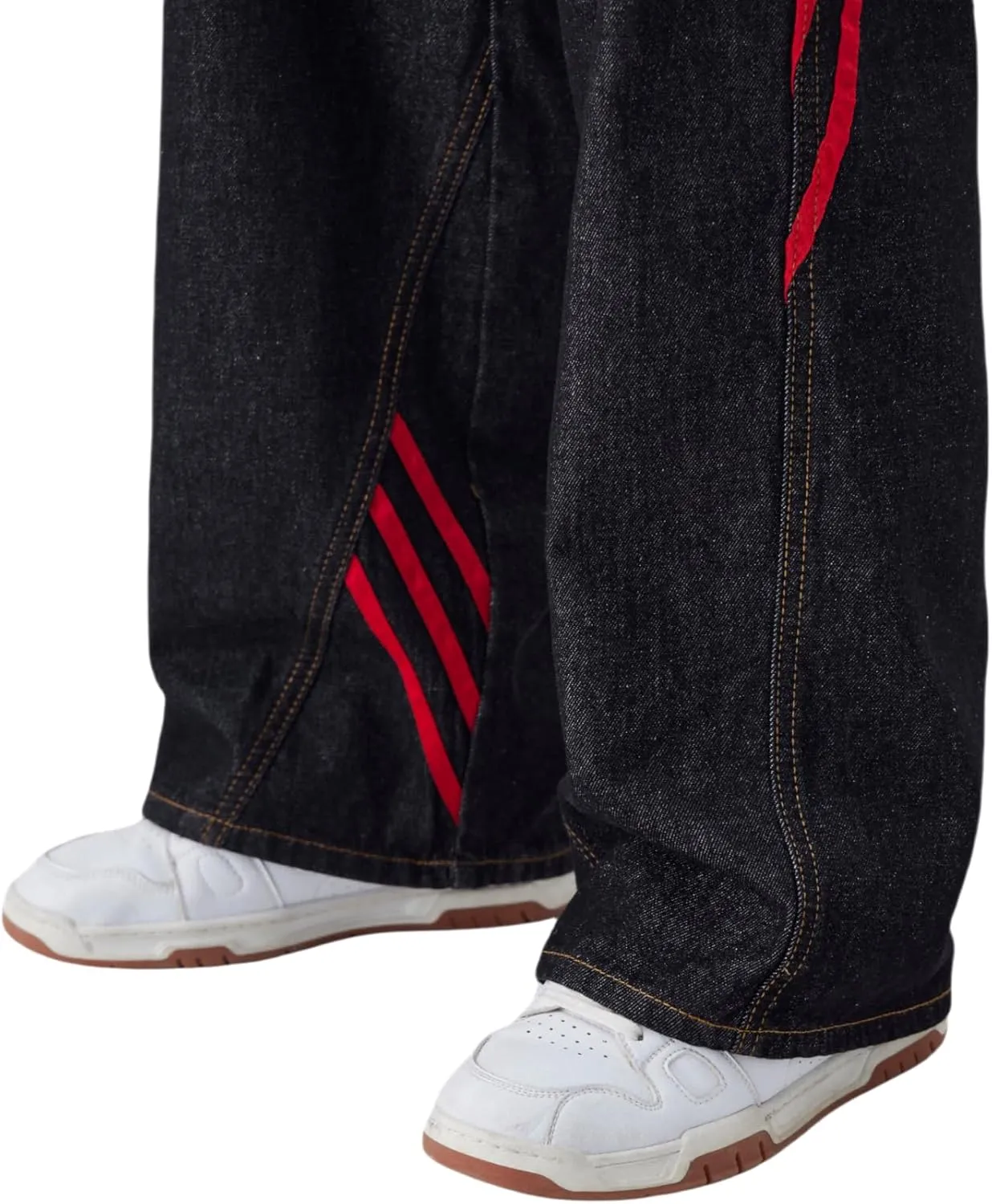 Men's Baggy Jeans Y2K Vintage Distressed Ripped Wide Leg Denim Pants Hip Hop Casual Loose Fit Streetwear Trousers