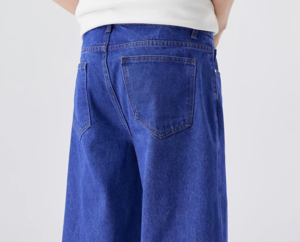 Men's Baggy Jeans Y2K Vintage Distressed Ripped Wide Leg Denim Pants Hip Hop Casual Loose Fit Streetwear Trousers