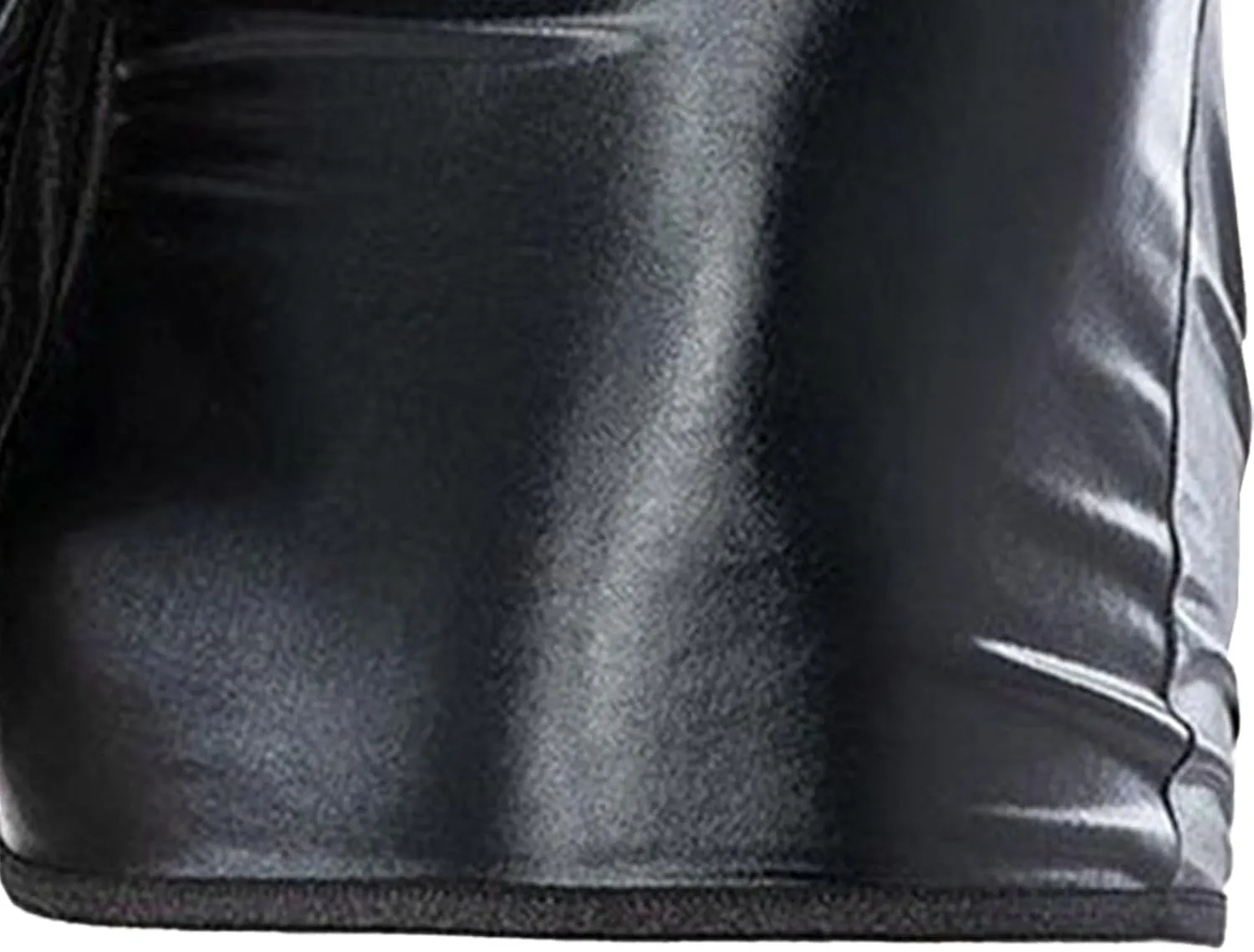 Men's Sexy Leather Boxer Shorts Button Removable Pouch Clubwear Underwear Lingerie with Removable Pouch