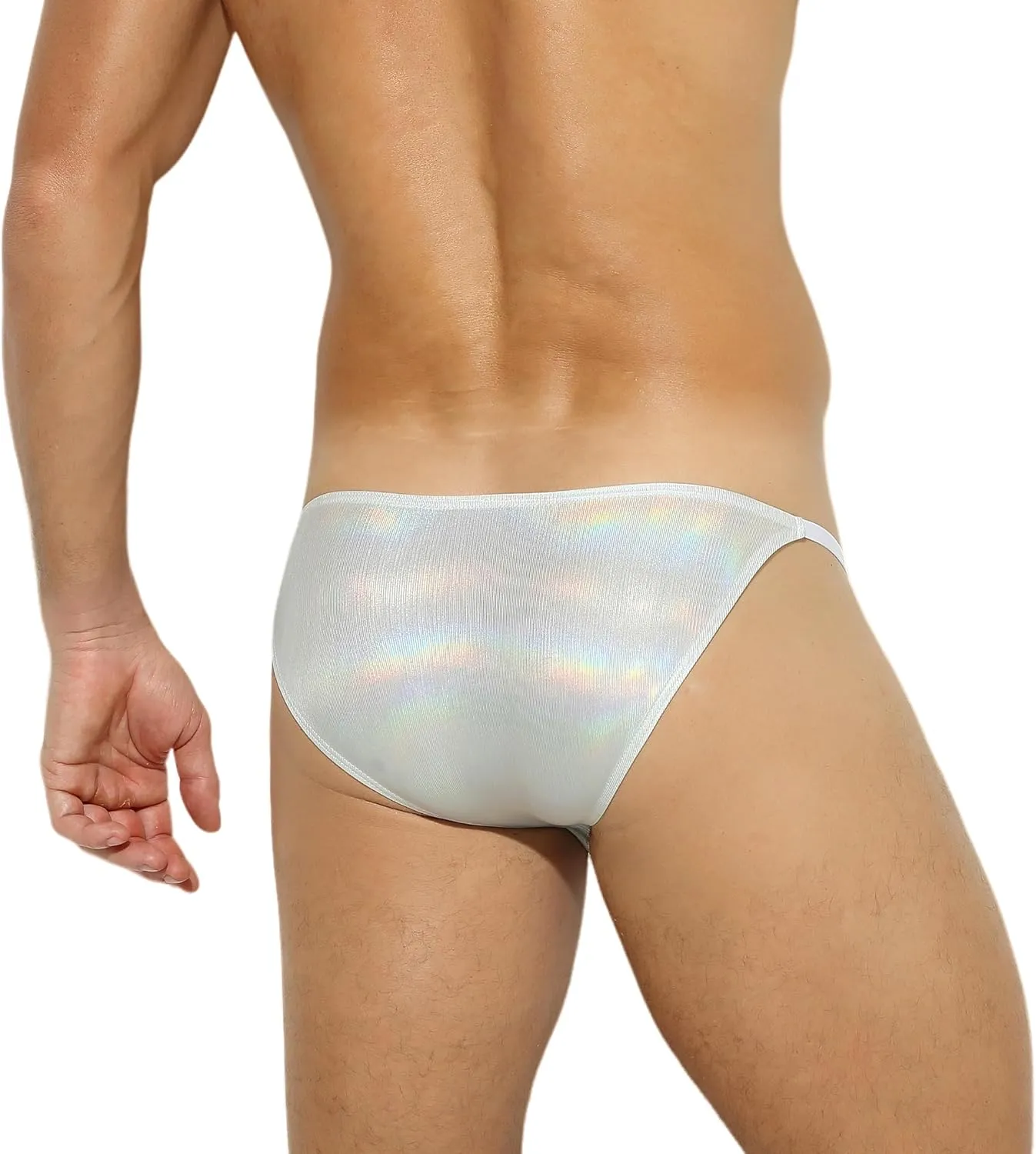 Men's Stretchy Sexy Metallic Underwear Panties Comfort String Bikini Briefs