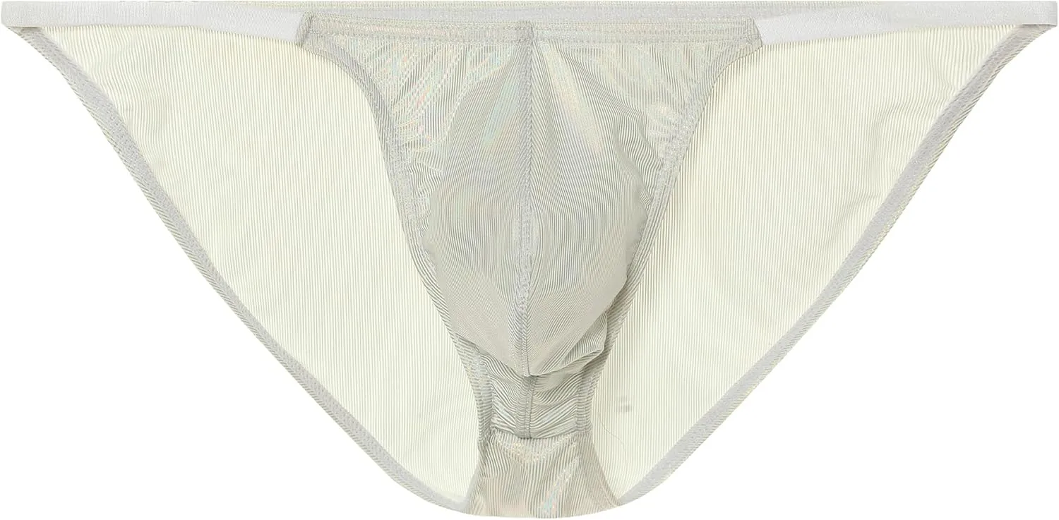Men's Stretchy Sexy Metallic Underwear Panties Comfort String Bikini Briefs