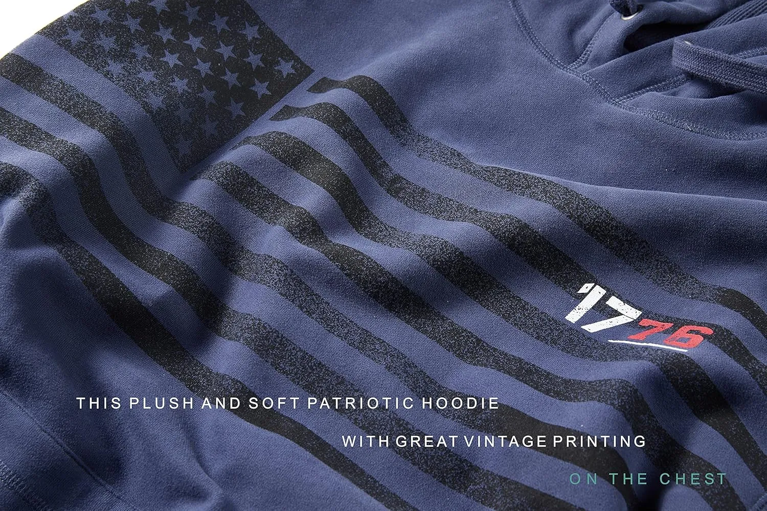 Men's USA Flag Patriotic Hoodie Ultra Soft Heavyweight Sweatshirt