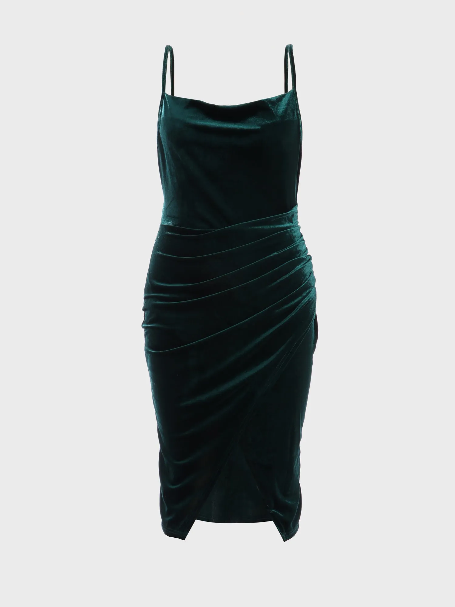 Midsize Sleek Velvet Shirring Dress