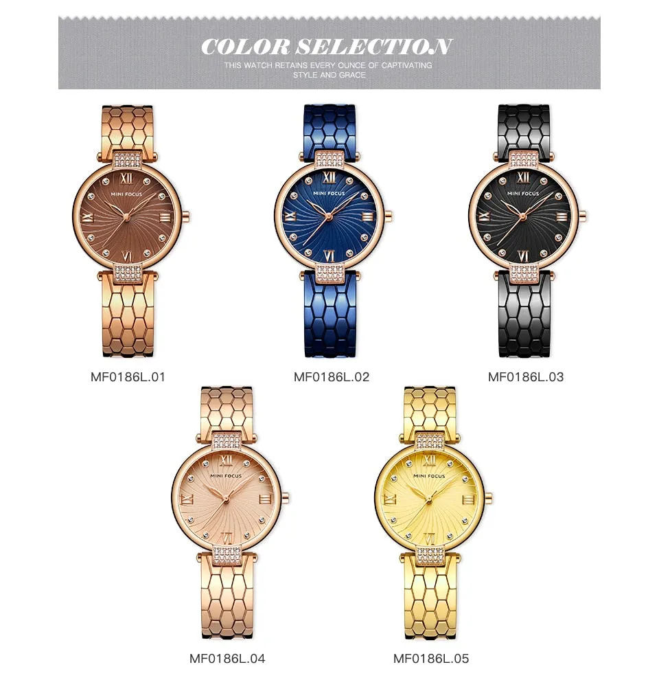 MINI FOCUS Roman  Rhinestone Watches For Women