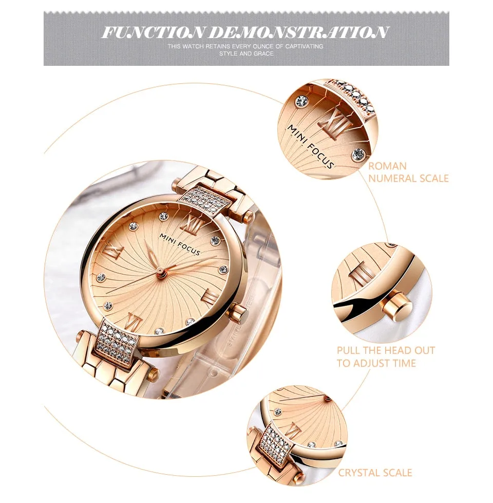 MINI FOCUS Roman  Rhinestone Watches For Women