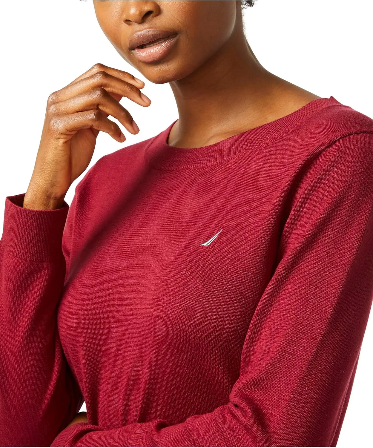 Nautica Women's Sustainably Crafted Super Soft Crew Neck Sweater