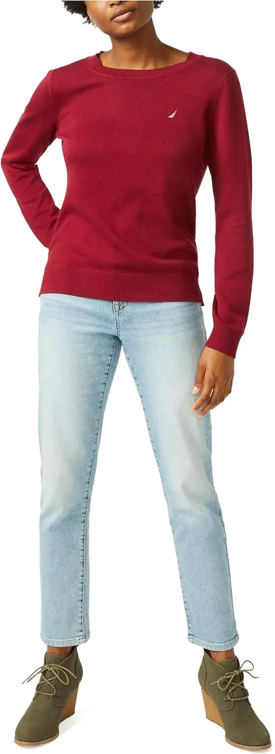Nautica Women's Sustainably Crafted Super Soft Crew Neck Sweater