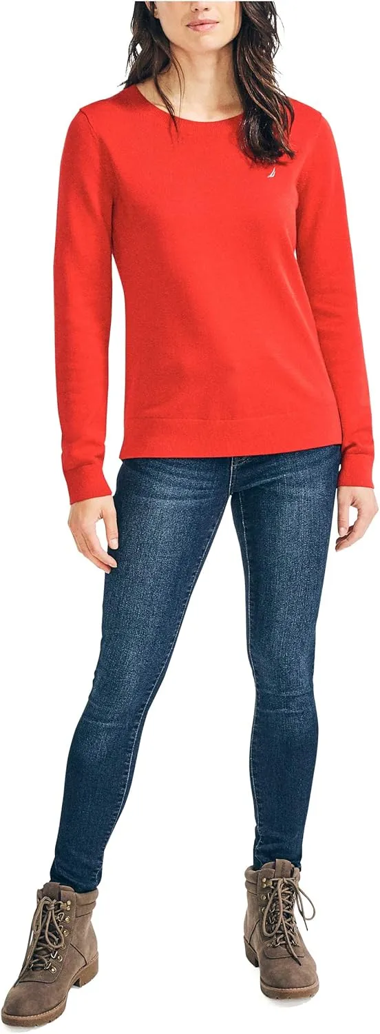 Nautica Women's Sustainably Crafted Super Soft Crew Neck Sweater