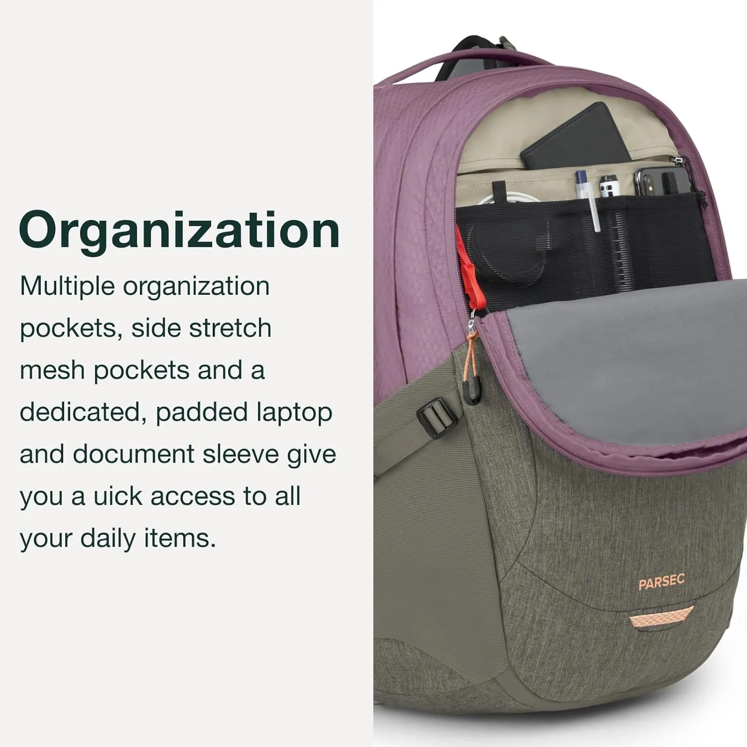 Osprey Parsec 26L Laptop Backpack, Green Tunnel/Brindle Brown