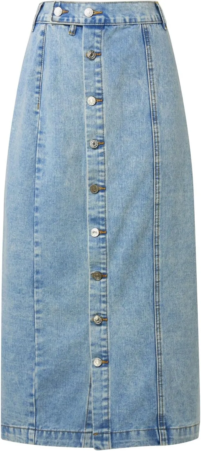 Outdoor Women's Irregular Split Denim High Waisted Skirt