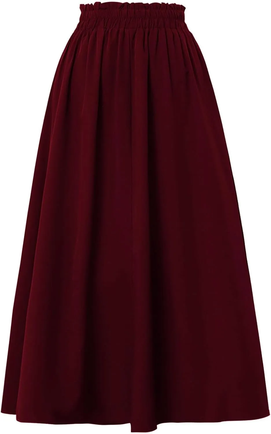 Palaver Long Skirt for Women Summer Floral Tiered Elastic High Waisted Maxi Skirts Vacation A-Line Flowy Swing Boho Skirts