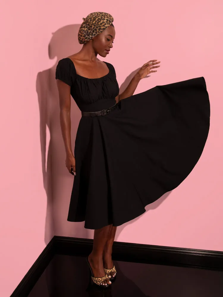 Peasant Swing Dress in Black - Vixen by Micheline Pitt