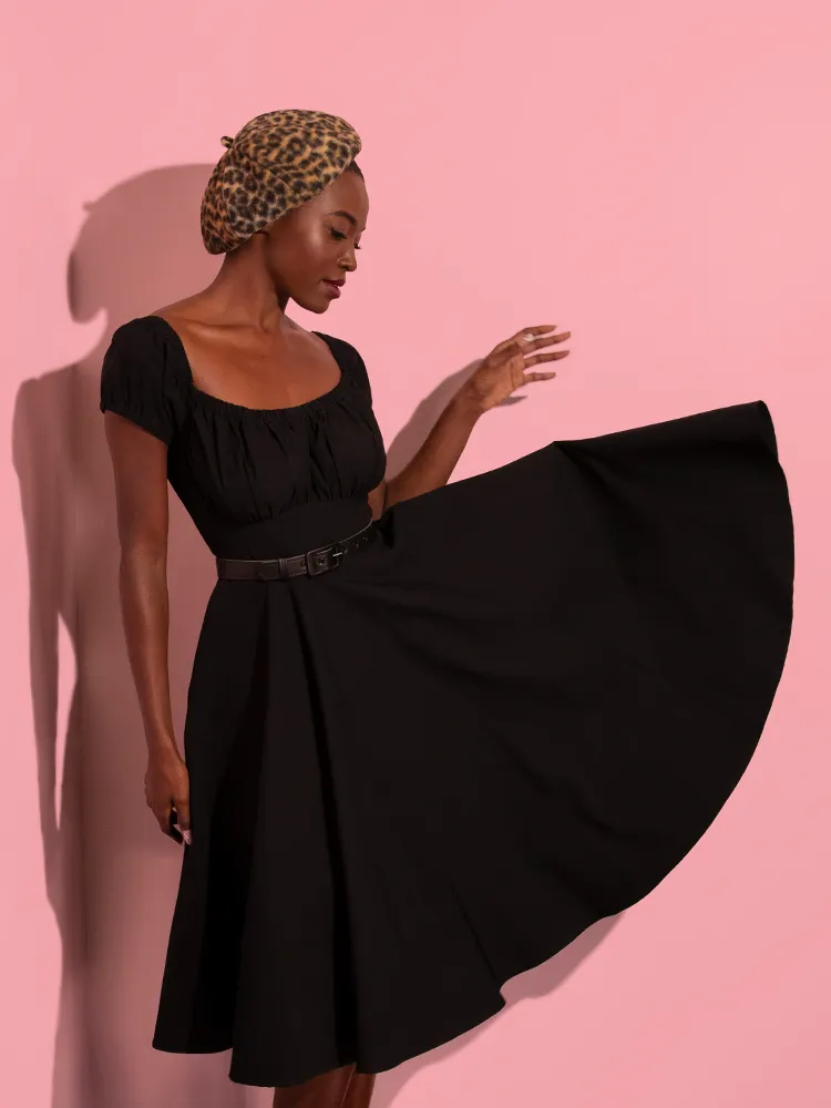 Peasant Swing Dress in Black - Vixen by Micheline Pitt