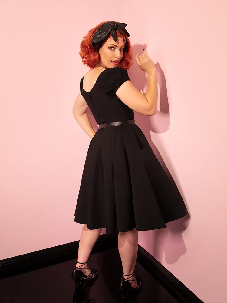 Peasant Swing Dress in Black - Vixen by Micheline Pitt