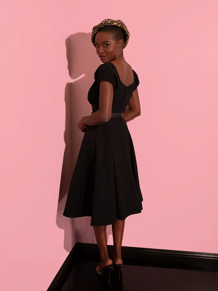 Peasant Swing Dress in Black - Vixen by Micheline Pitt