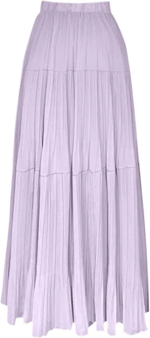 Pleated High Cut Plain for Women Chiffon Maxi Long Midi Knee High Loose Fit Skirts Women 2025 Y2K