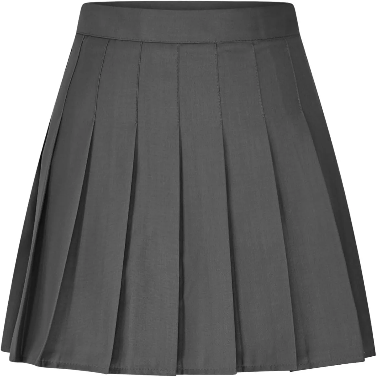 Pleated Skirts for Women High Waisted Zipper Solid Color Athletic Skater Cheerleading A Line Mini Skirt with Shorts