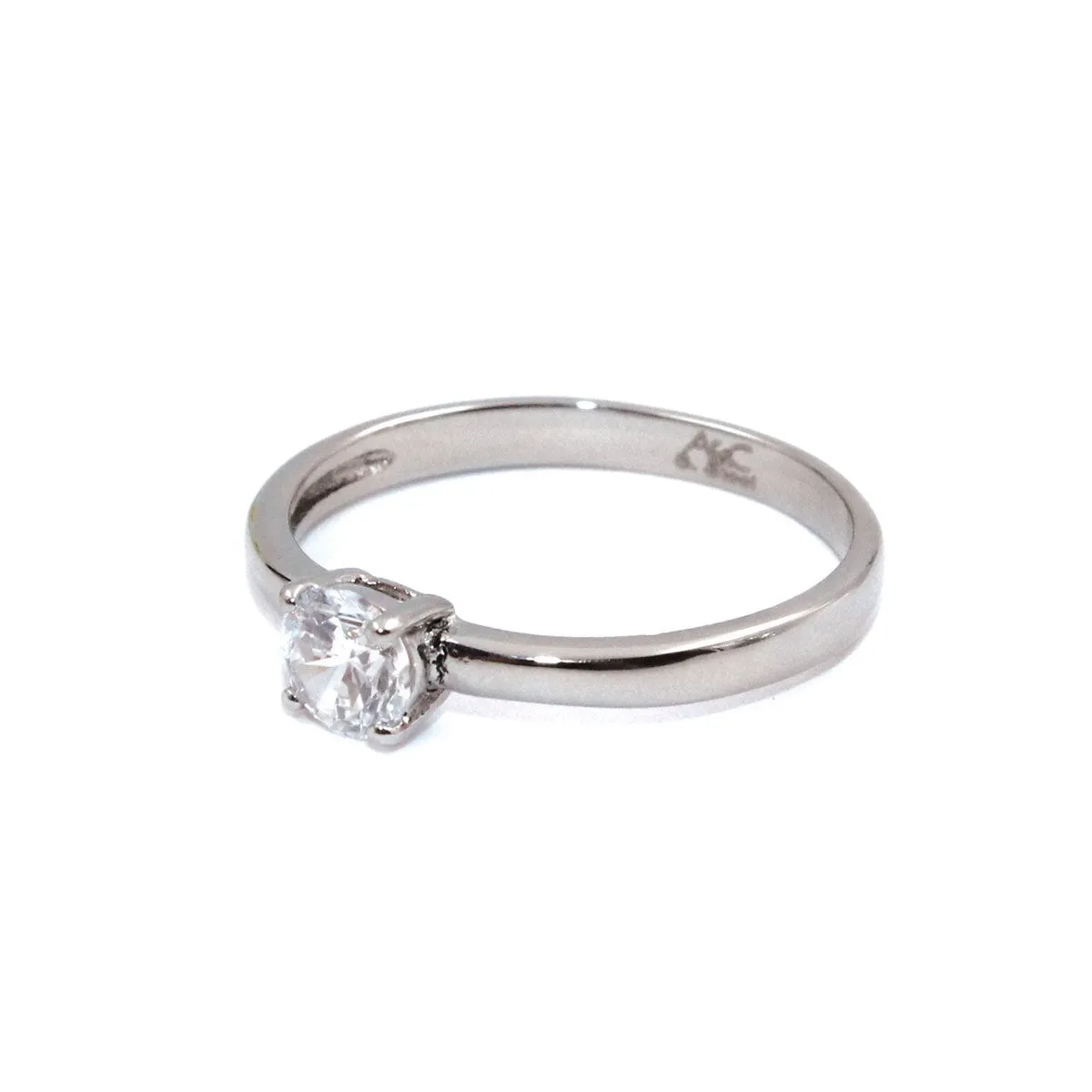 Pure Steel Ring with Crystal Silver