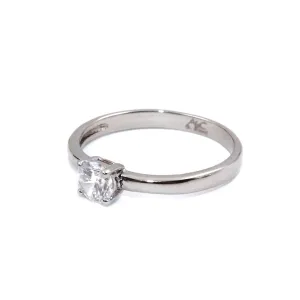 Pure Steel Ring with Crystal Silver
