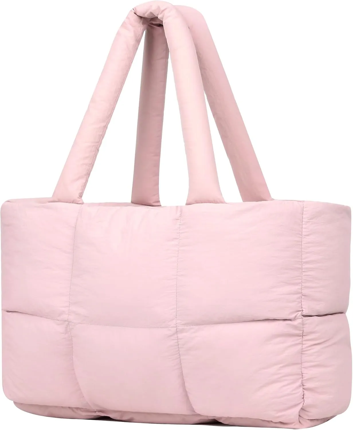 Quilted Puffer Tote Bag for Women Soft Puffy Handbags Purse Soft Lightweight Shoulder Bag