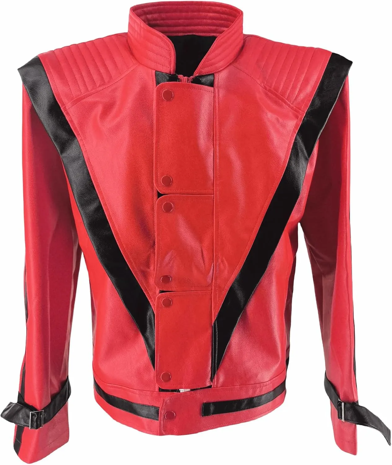 Red Leather Jacket for Audlts Kids Tolloder Dance Costumes Celebrate Festival Dress Halloween
