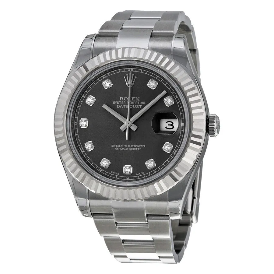 Rolex Datejust II Rhodium Dial Stainless Steel Oyster Bracelet Automatic Men's Watch 116334RDO