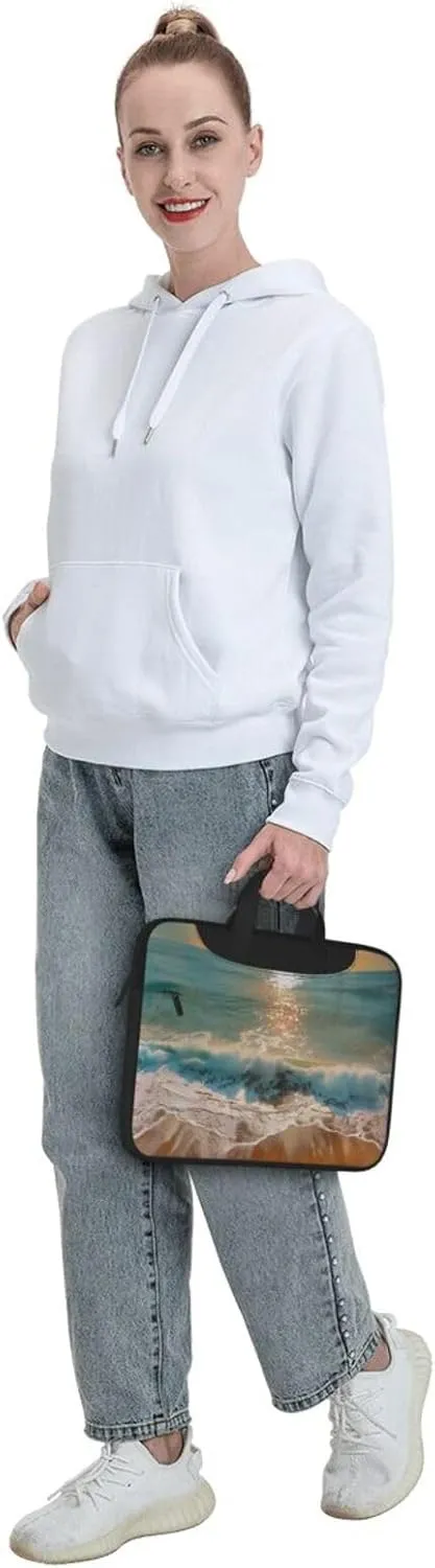 Romantic Beach Print Laptop Tote Bag Laptop Tote Bag Travel Bag Business Computer Bag Work Bag for Men Women