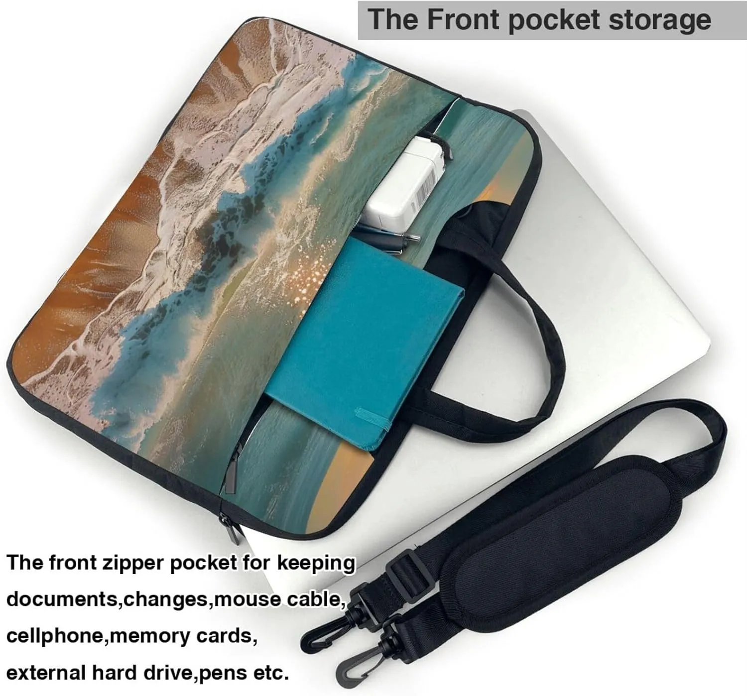 Romantic Beach Print Laptop Tote Bag Laptop Tote Bag Travel Bag Business Computer Bag Work Bag for Men Women