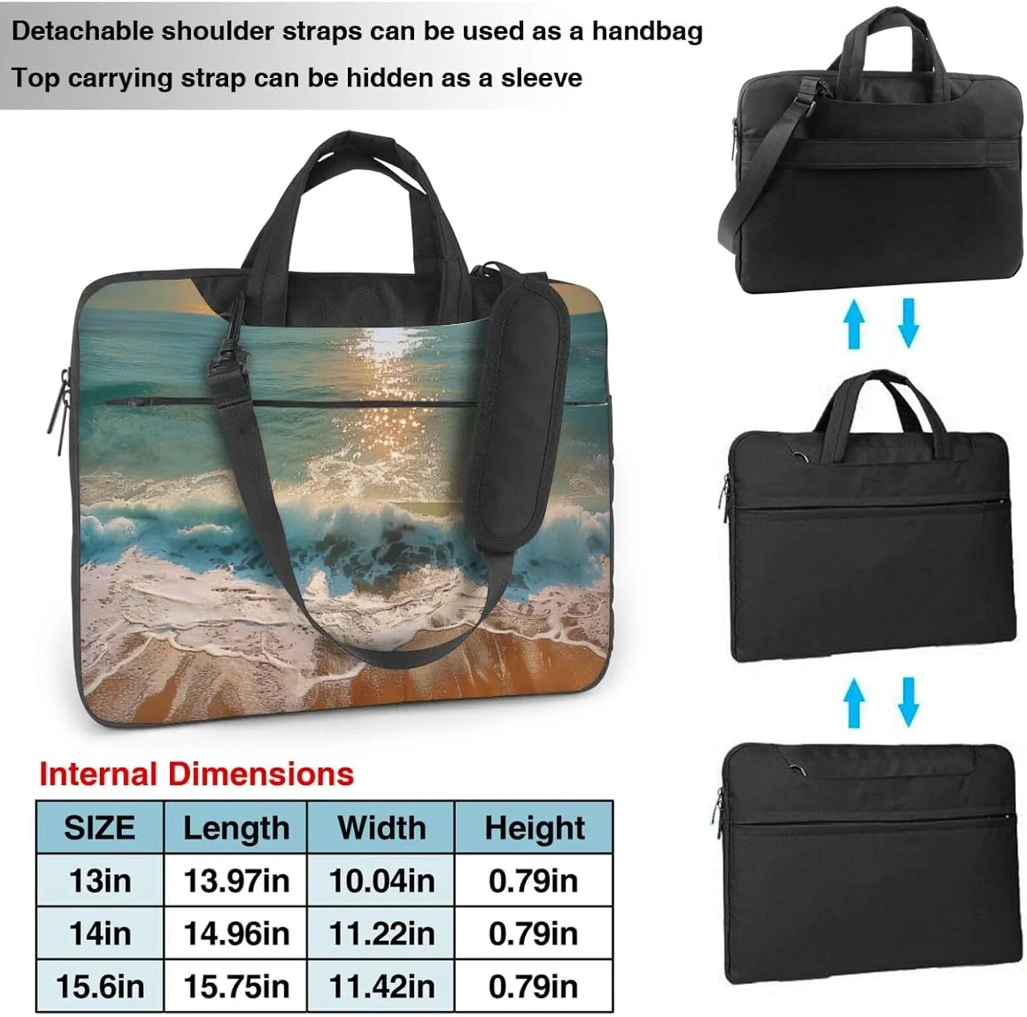 Romantic Beach Print Laptop Tote Bag Laptop Tote Bag Travel Bag Business Computer Bag Work Bag for Men Women