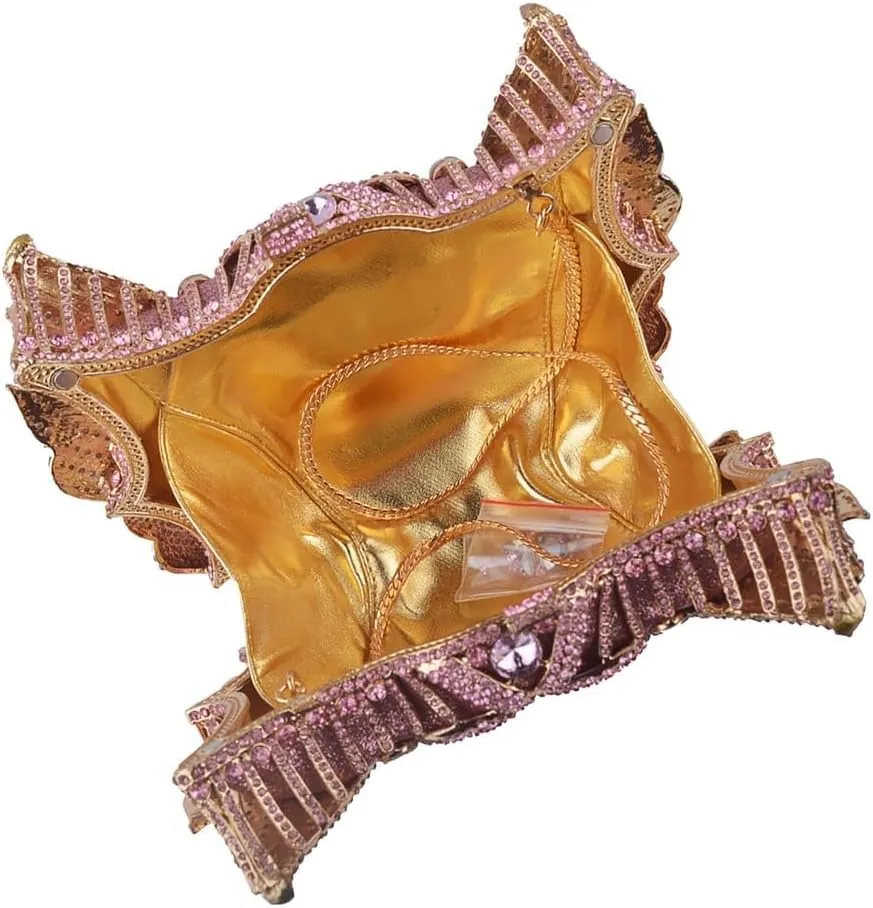 Romantic Swan Crystal Evening Bag Chic Rhinestone Wedding Clutch Bag Sparkly Dating Handbag for Women