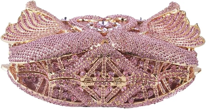 Romantic Swan Crystal Evening Bag Chic Rhinestone Wedding Clutch Bag Sparkly Dating Handbag for Women