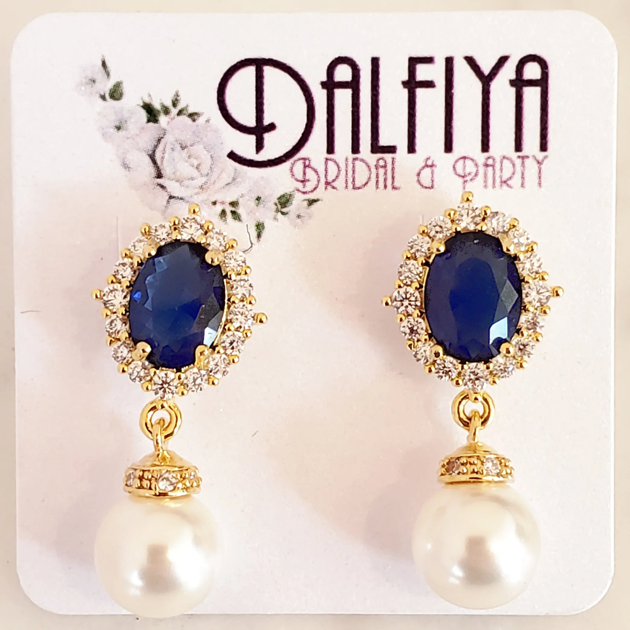 Royal Bride Pearl Drop Wedding Earrings