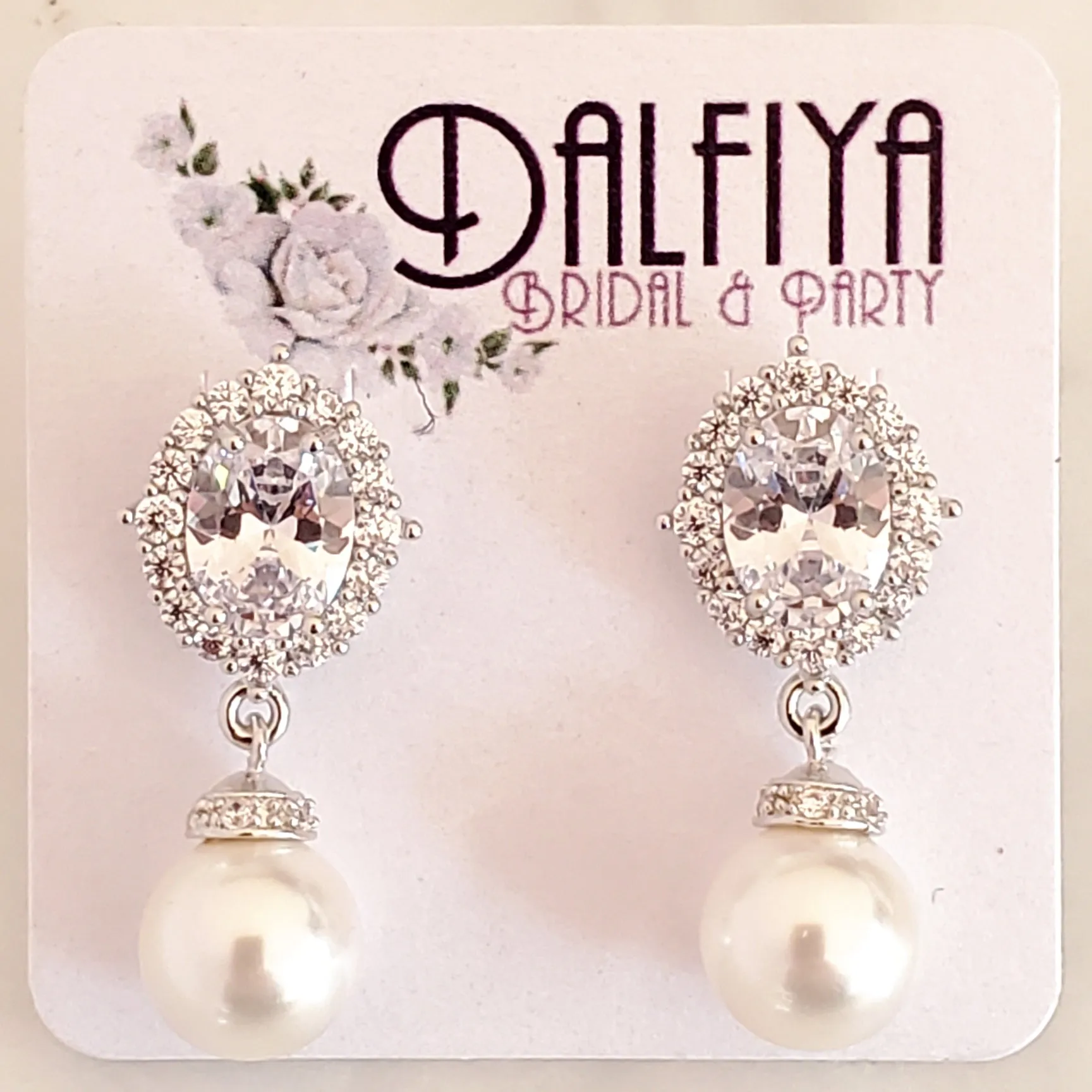 Royal Bride Pearl Drop Wedding Earrings
