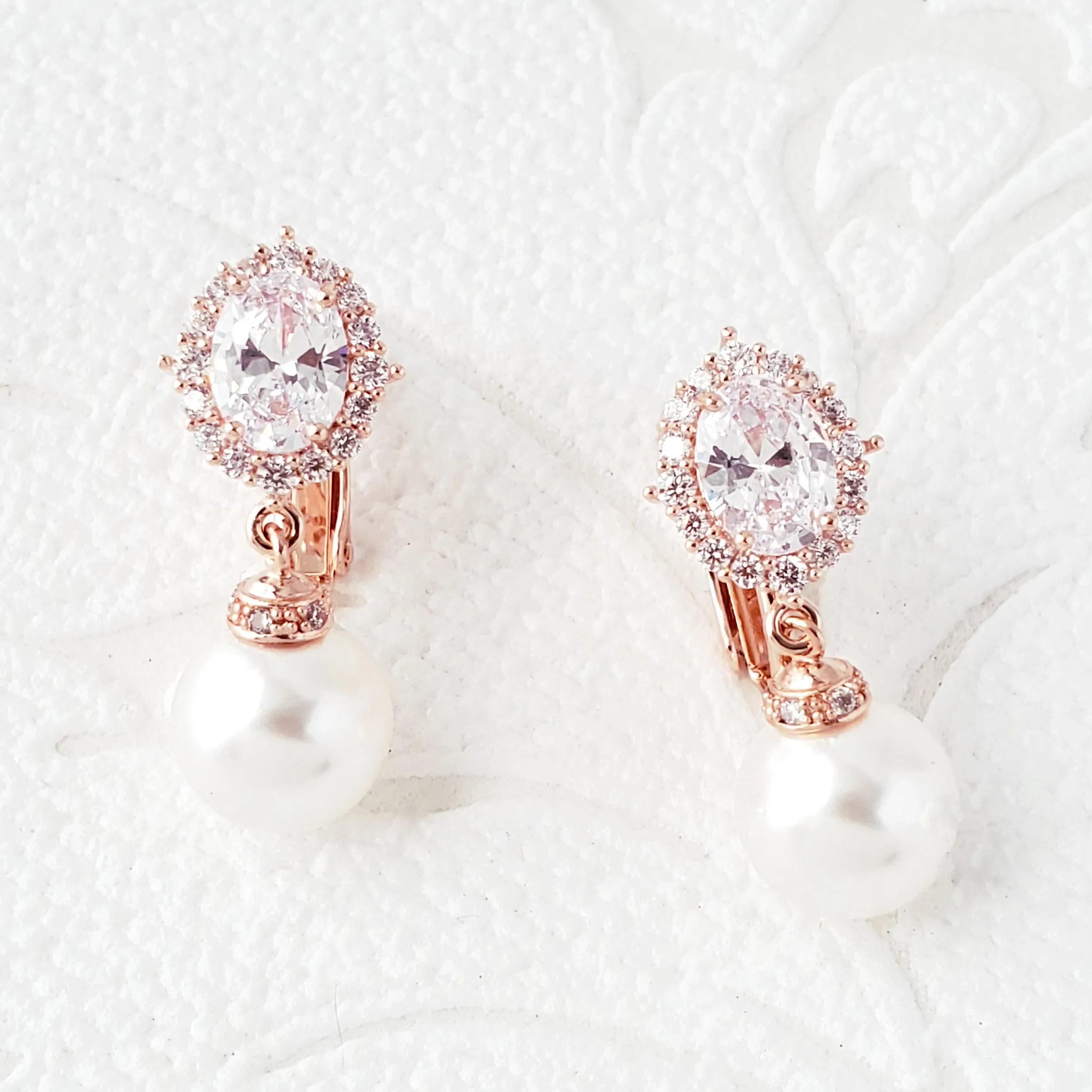 Royal Bride Pearl Drop Wedding Earrings