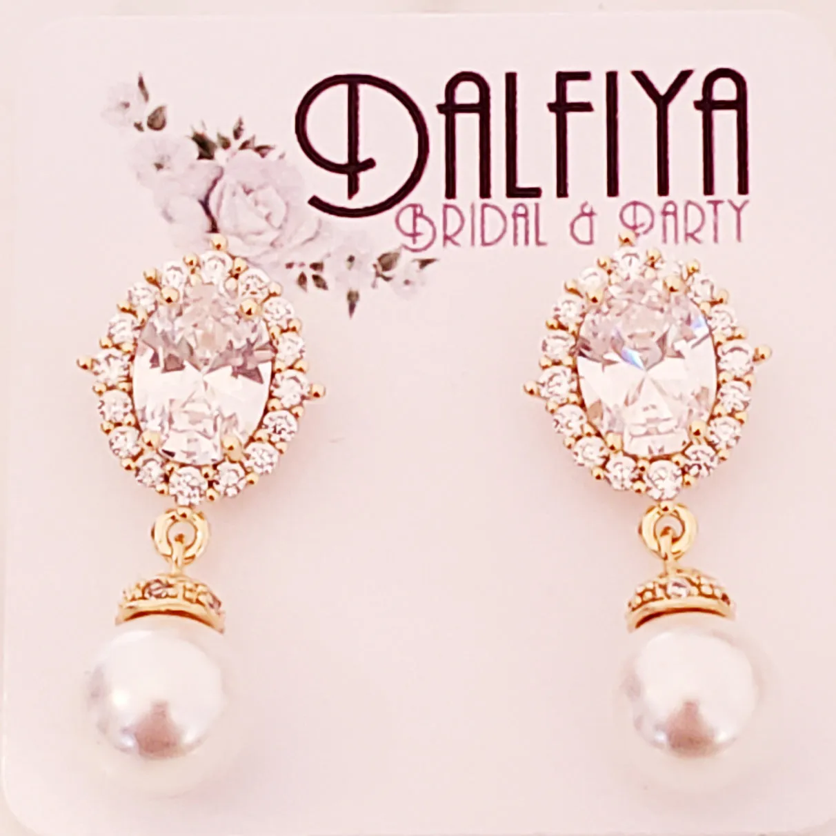 Royal Bride Pearl Drop Wedding Earrings