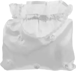 SAFIGLE White Satin Flower Wedding Handbag Bridal Dolly Bag Clutch Purse for Evening Events
