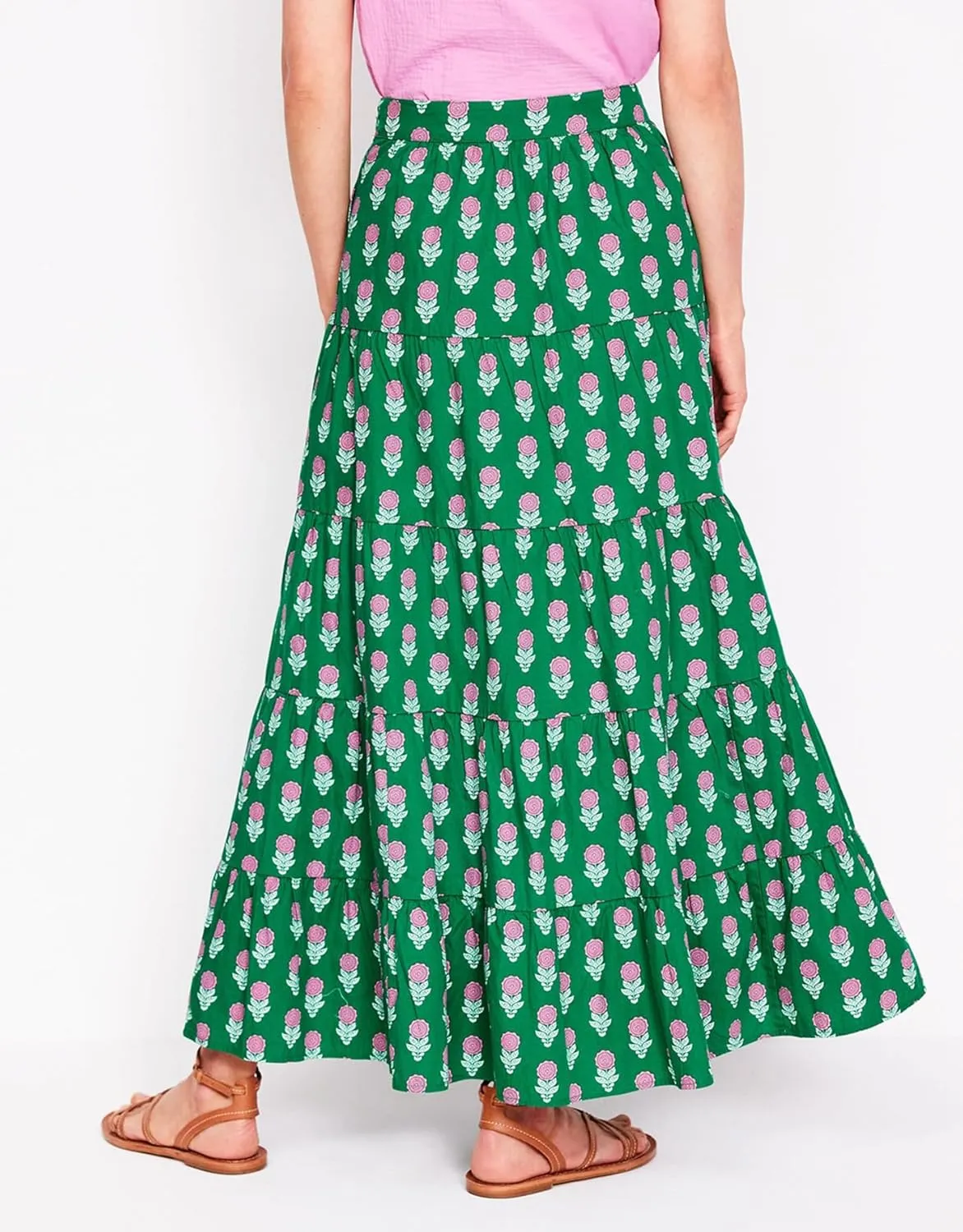 SCOFEEL Women's Floral Print Maxi Skirt High Waist A-Line Flowy Beach Long Boho Skirt with Pockets