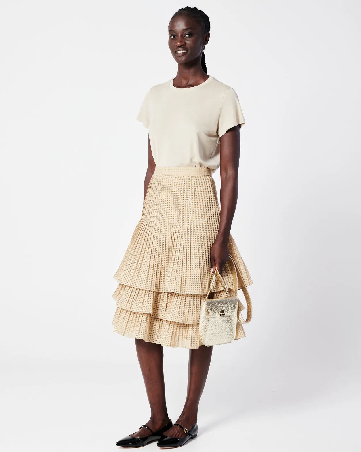 Short A-Line Triple Layer Pliss Skirt