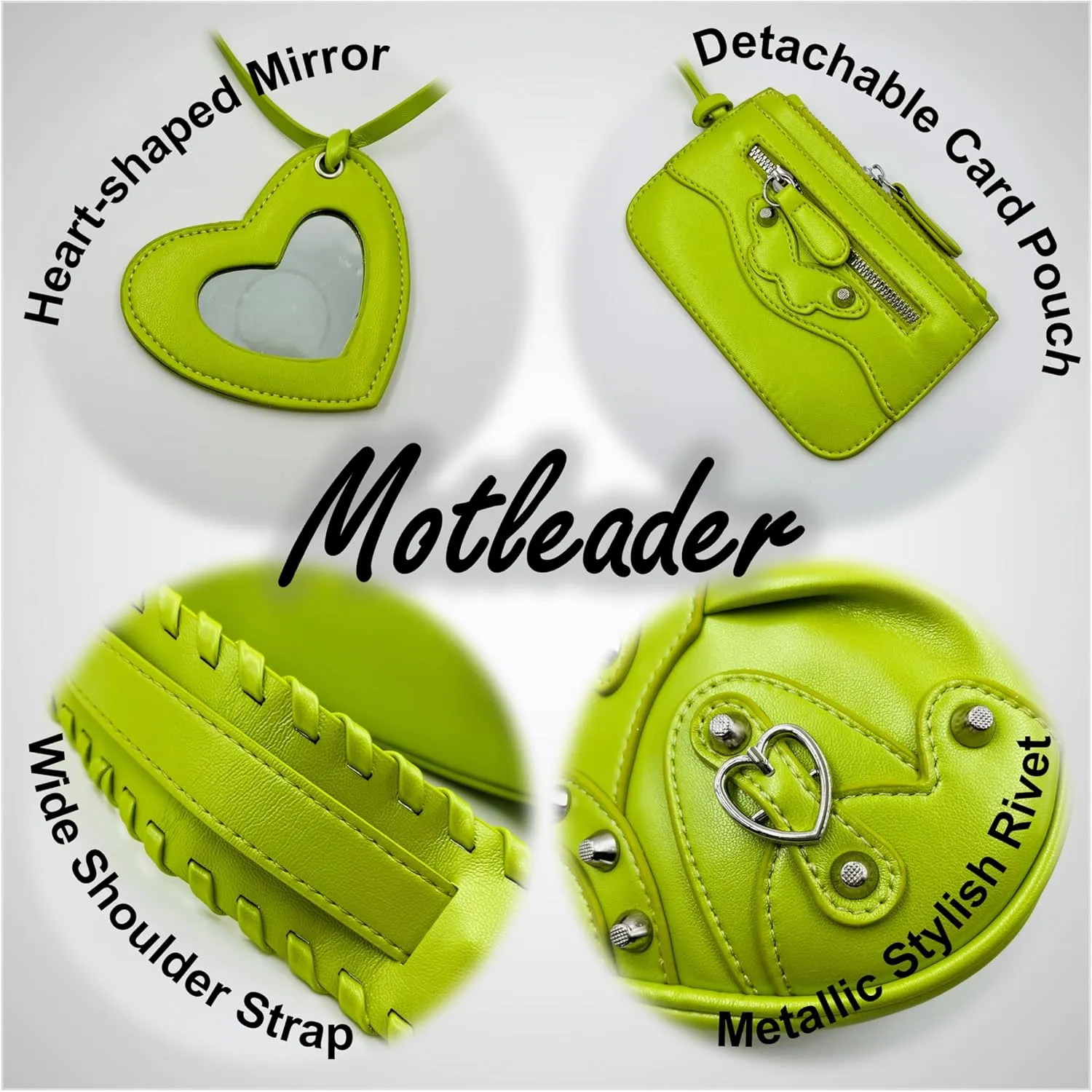 Shoulder Bag for Women, Leather Hobo Bag, Punk Style Y2k Crossbody Purse with Rivet