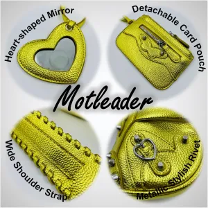 Shoulder Bag for Women, Leather Hobo Bag, Punk Style Y2k Crossbody Purse with Rivet