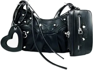 Shoulder Bag for Women, Leather Hobo Bag, Punk Style Y2k Crossbody Purse with Rivet