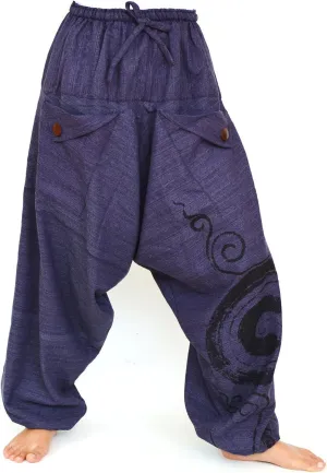 Siamrose Baggy Harem Yoga Lounge Pants, Wide Leg Trousers, Men Women, 2 Pockets, One Size